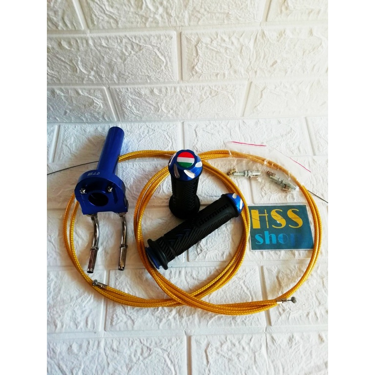 Gas Spontan Kabel 2 + Handgrip + 2 Kabel Gas = Mio M3, Beat, Ninja 250, mio J, Soul GT 125, Sonic 15