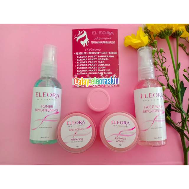 ELEORA SUNBLOCK - SKINCARE - flek hitam - jerawat - kusam - sinar matahari - cream - facial wash
