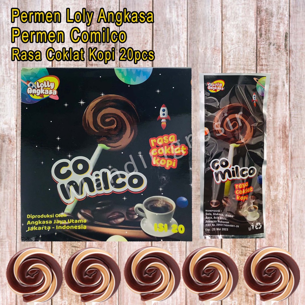 Permen Comilco *Permen Loly Angkasa * Rasa Coklat Kopi * Isi 20pcs