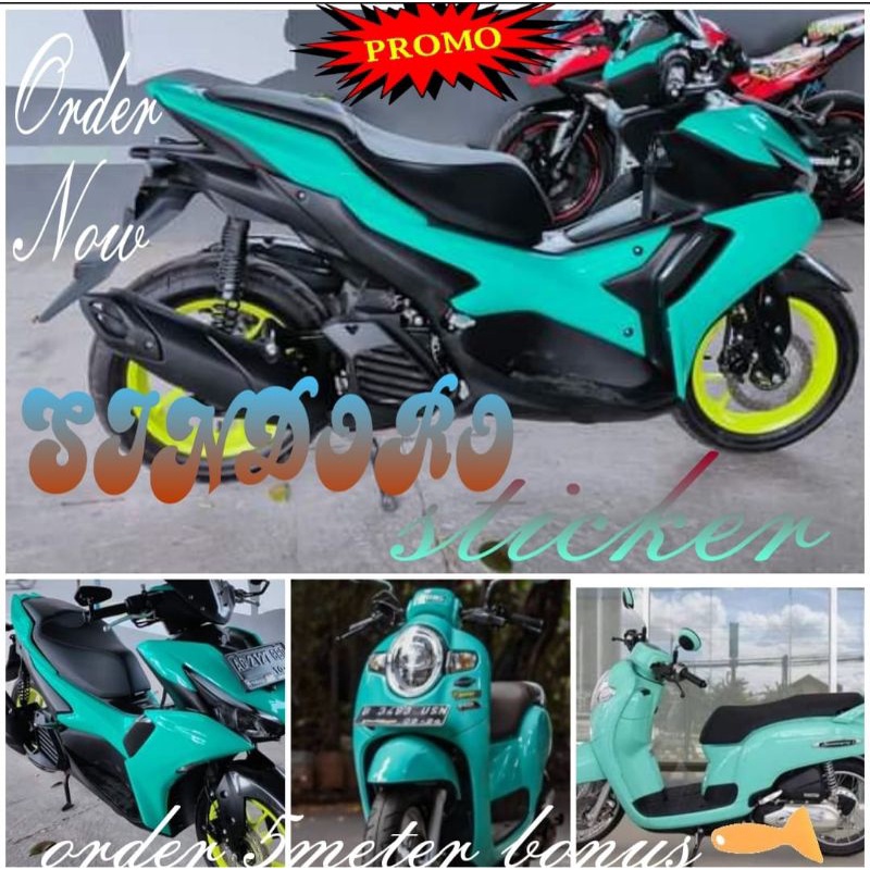 Scotlet Sticker Motor Hijau Tosca Setiker Skotlet Motor Hijau Sticker Scotlet Motor Hijau Tosca Doff