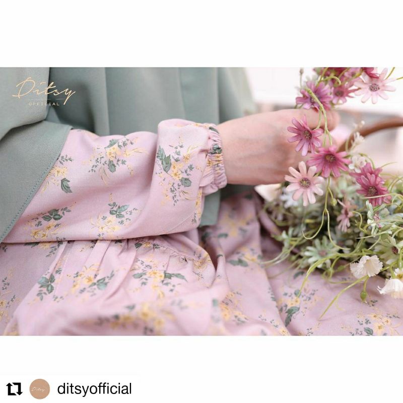 DITSY NIGHTGOWN NUALLA CREPEPINK SIZE M DITSY OFFICIAL