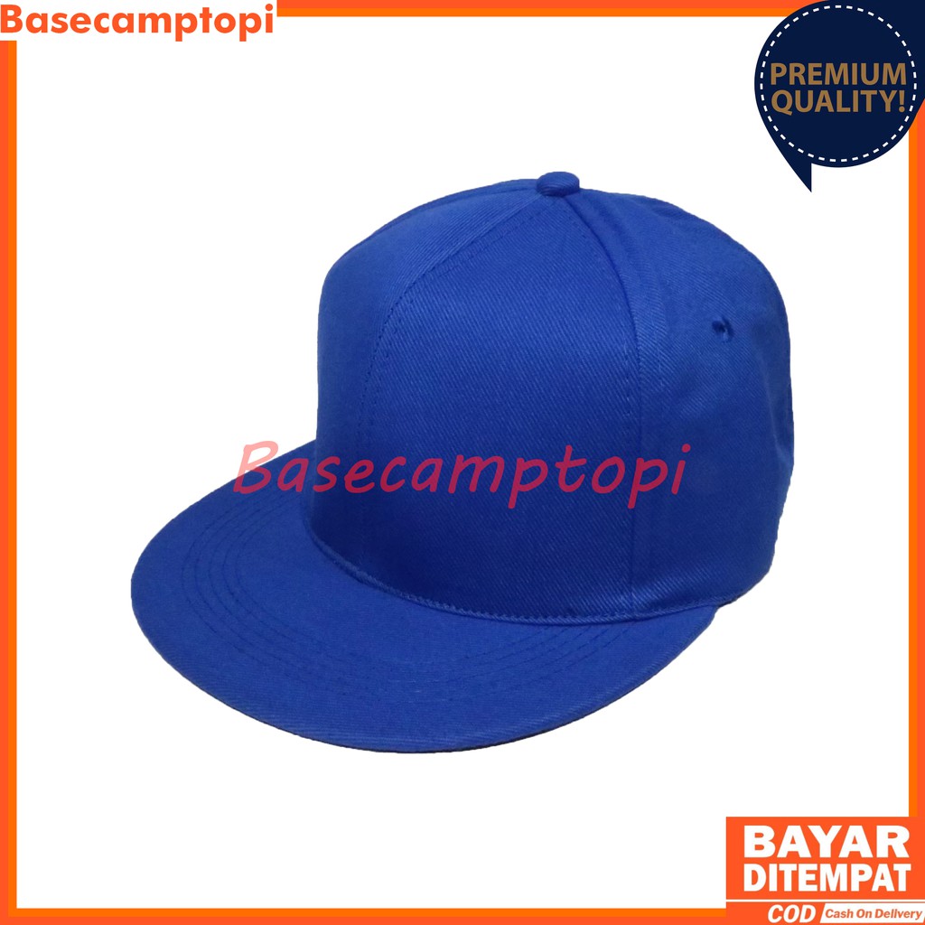 Topi Snapback Hiphop Polos Bahan Rafel Pria Wanita