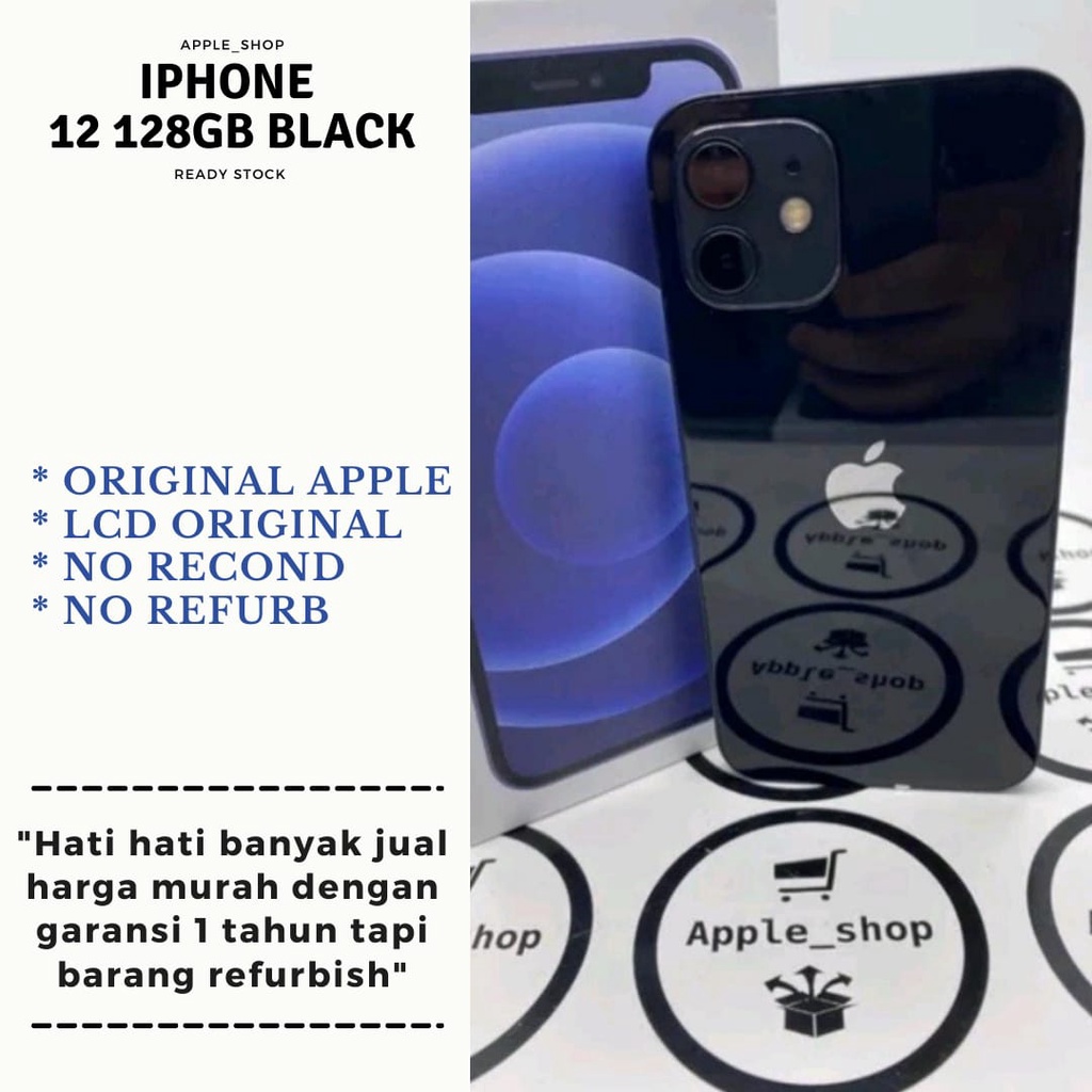 iPhone 12 128gb black Lcd Original Mulus Original Bukan Refurbish / Rekondisi