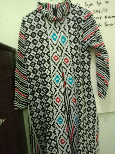 Tunik Santika Songket Batik Etnik Midi Casual Seragam Muslim