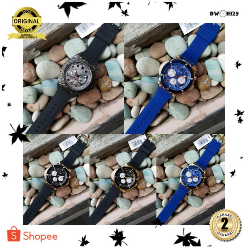 JAM TANGAN PRIA WANITA | RANTAI | KULIT | KARET | MURAH | PRIA - GUESS W1048G2 GW00571G1 GW0057G2 GW