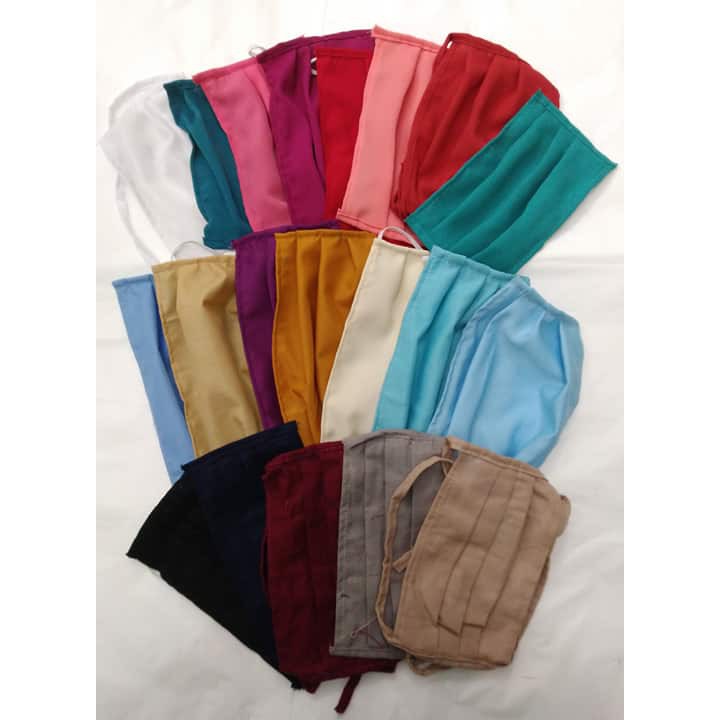 Terlaris Masker Kain Oxford Polos Warna Favorit