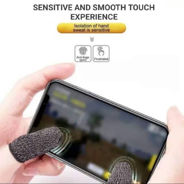 2PC SARUNG JEMPOL JARI ANTI BASAH KERINGAT LAYAR HP FINGER SLEEVE  PUBG ML