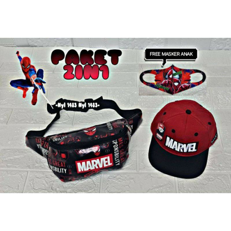 TAS BAHU ANAK/WAISTBAG AVANGER MARVEL 2-10TAHUN