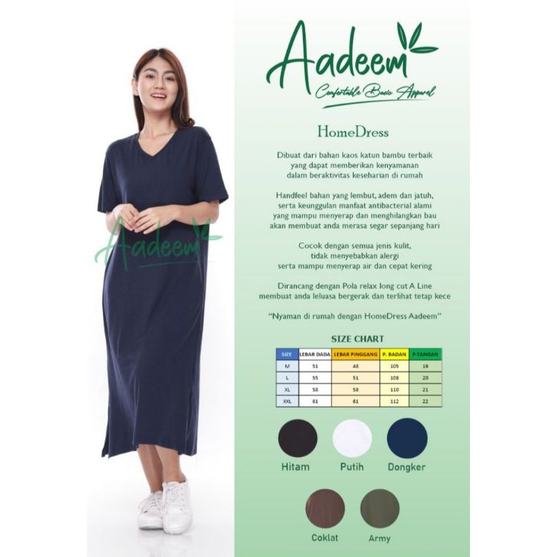 Aadeem homedress bahan kaos katun bambu