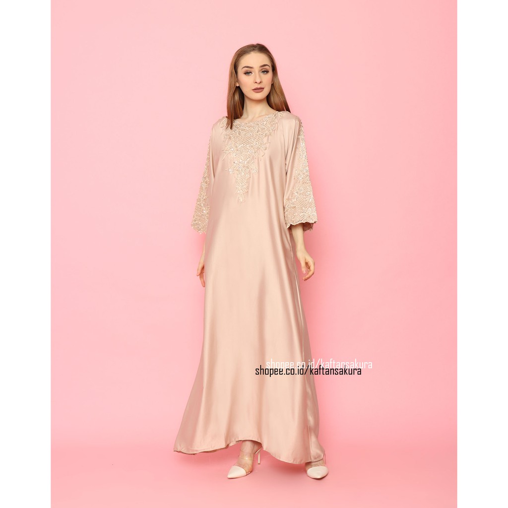 Terlaris !! kaftan inara warna coksu bordir payet mewah GOOD QUALITY BAHAN SATIN lebaran all size