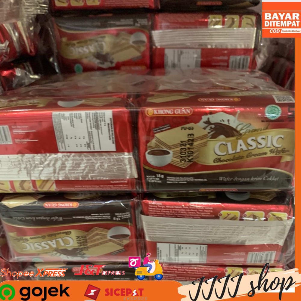 

Khong Guan Classic Chocolate Cream Wafer Rasa Coklat si 10 pcs Berat 140gr