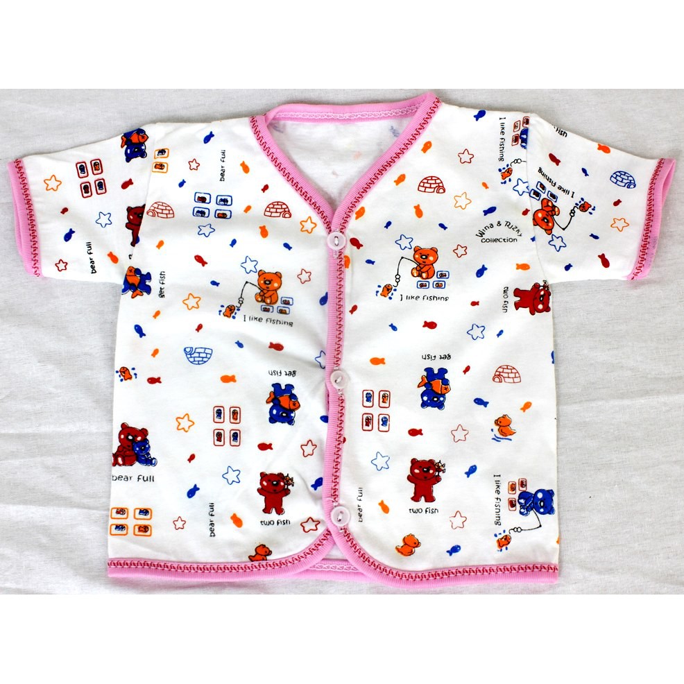 Baju Bayi Atasan Bayi  Kutung Pendek Panjang Hinhin BELI 5 DAPAT GIFT-Lengan Pendek