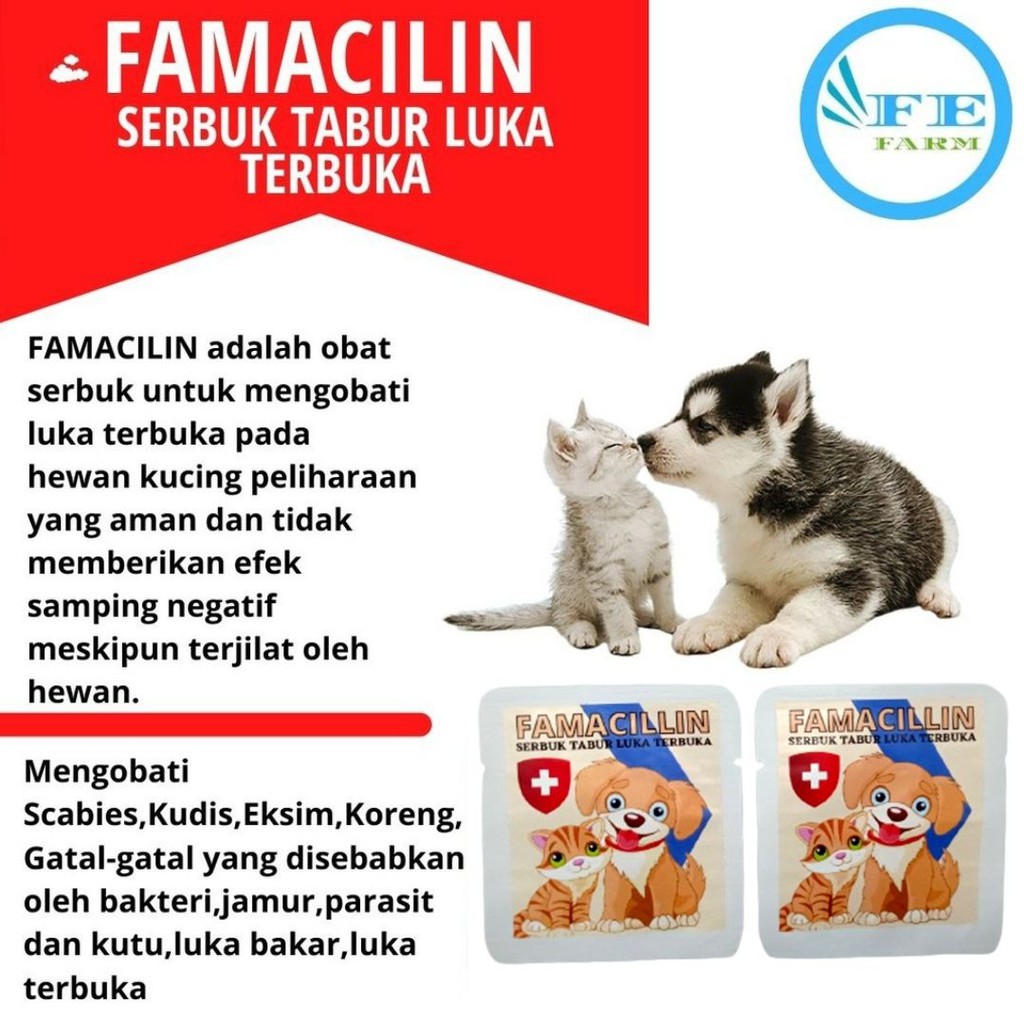 Serbuk tabur untuk luka terbuka Famacilin FEFARM