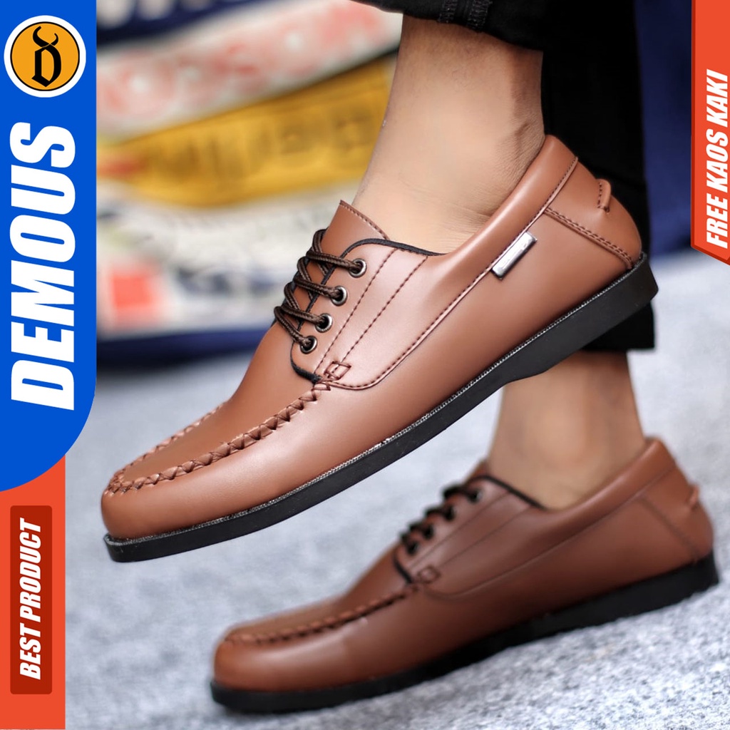 Sepatu Formal Pria Casual Kulit Syntetic Pantofel Hitam Kerja Kantor Kuliah Kondangan Keren Fashion Terbaru