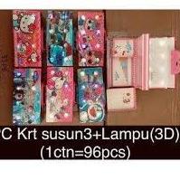 

[PRODUK HVHKS] +FREE BUBLE WRAP TEMPAT KOTAK PENSIL KODE 3D LAMPU LED 3 susun 3 MODE NYALA/ KALKULATOR 0IW