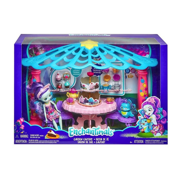 dzw3469 Enchantimals Garden Gazebo Playset Patter Peacock Doll & Flap Figure