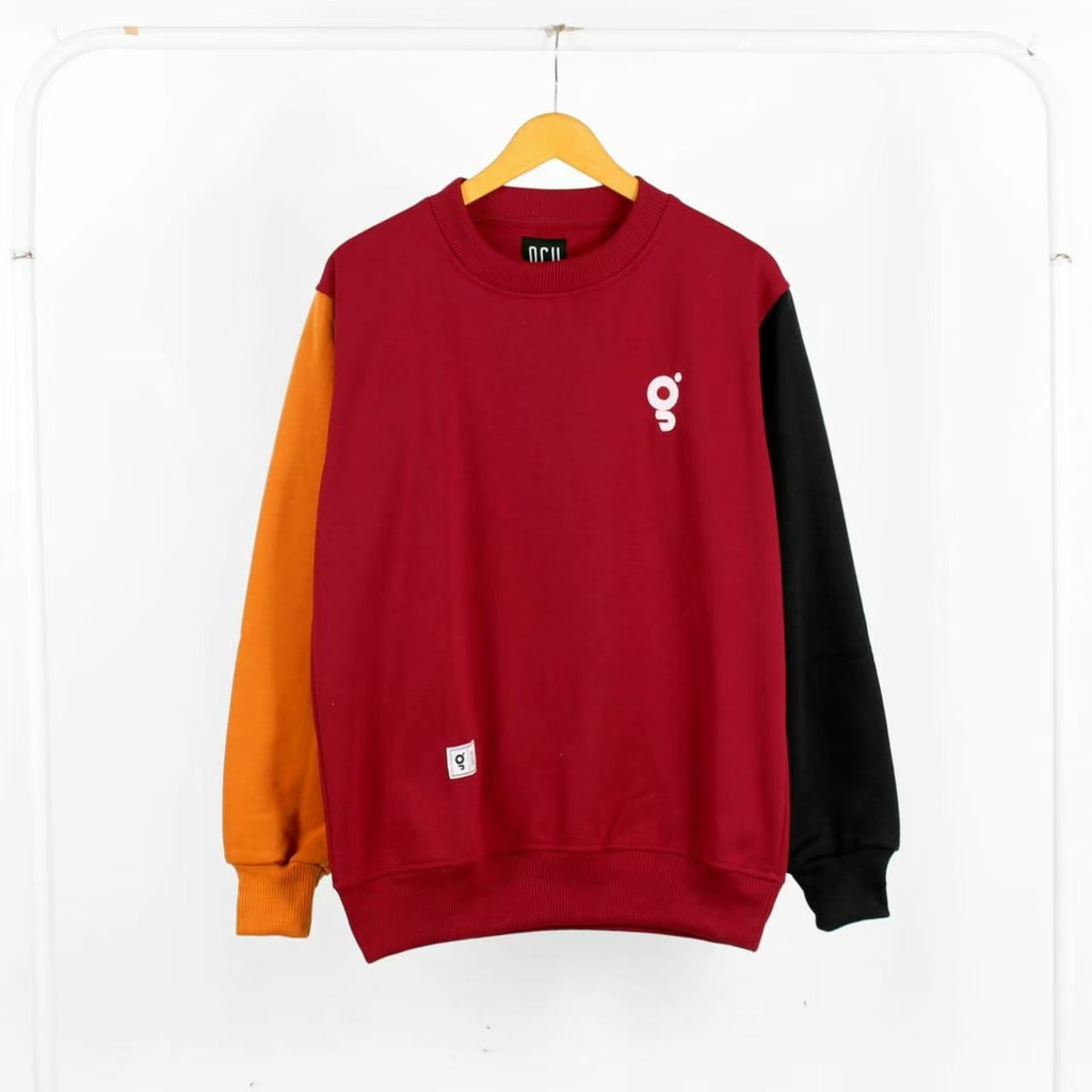 Crewneck Kombinasi Original Local l Sweater Kombinasi Basic Original