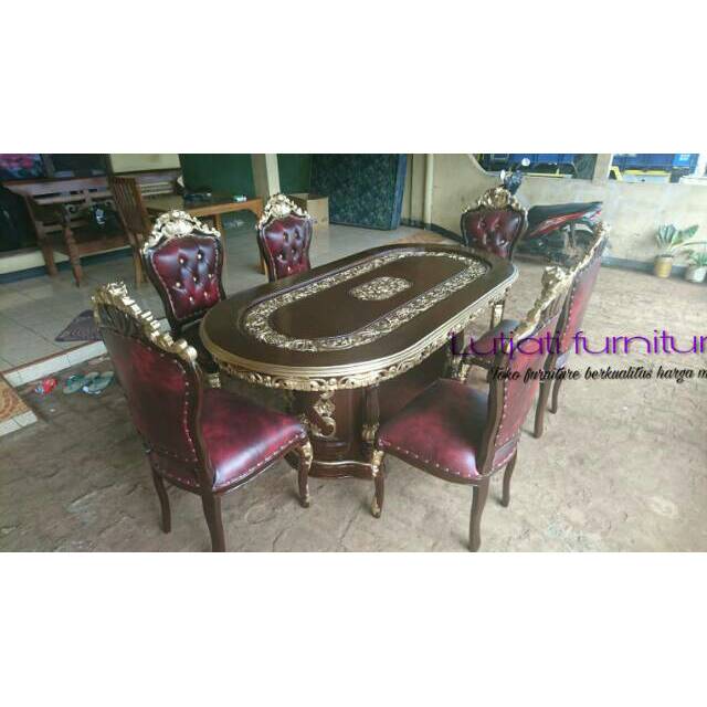 Kursi & Meja makan ganesa 6 kursi furniture jepara