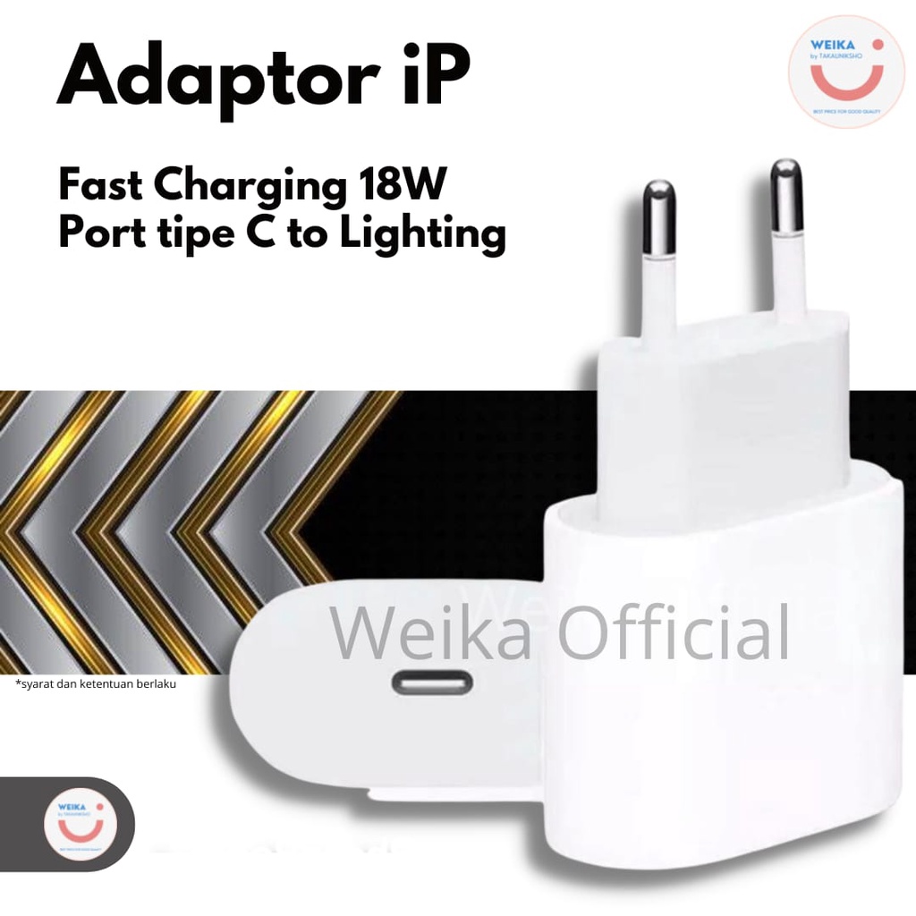 kepala charger chasan adaptor ip 18 watt lightning fast untuk ip 11 series