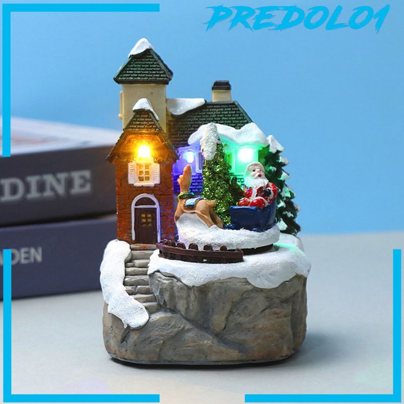 [PREDOLO1] Resin Christmas Music Box Presents Collection Snow View House for Home