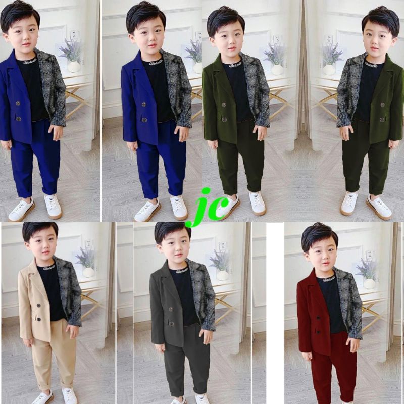 JCK - 3in1 Set Kenken / Stelan 3in1 Anak Laki-Laki / Set Anak Fashion Style Terbaru