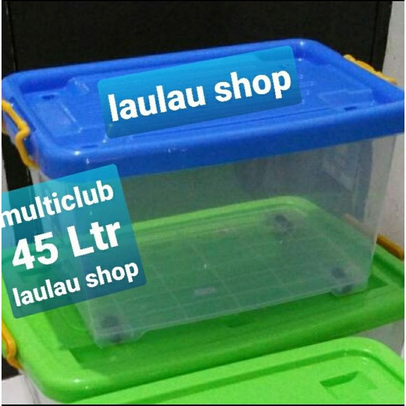 Expedisi Box Container Roda 45 Liter Multiclub Kualitas Shinpo Tebal Kontainer Krat Industri Plastik