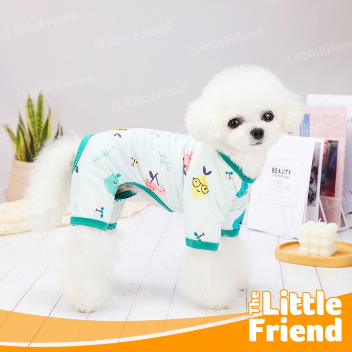 Baju Piyama Tidur Anjing Kucing Dog Cat Jumpsuit Cute Line Full Print