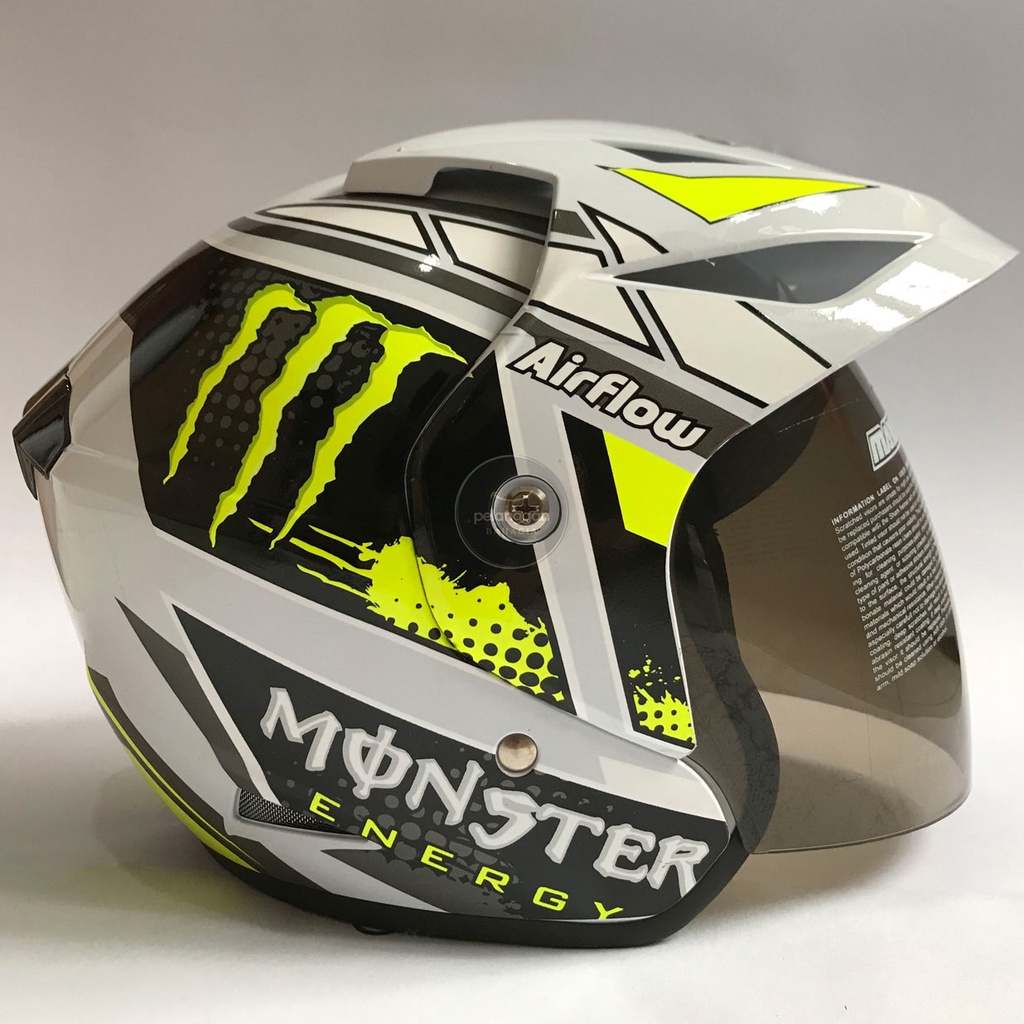 Jual Helm Half Face Murah Bagus Keren SNI Monster Putih Shopee Indonesia