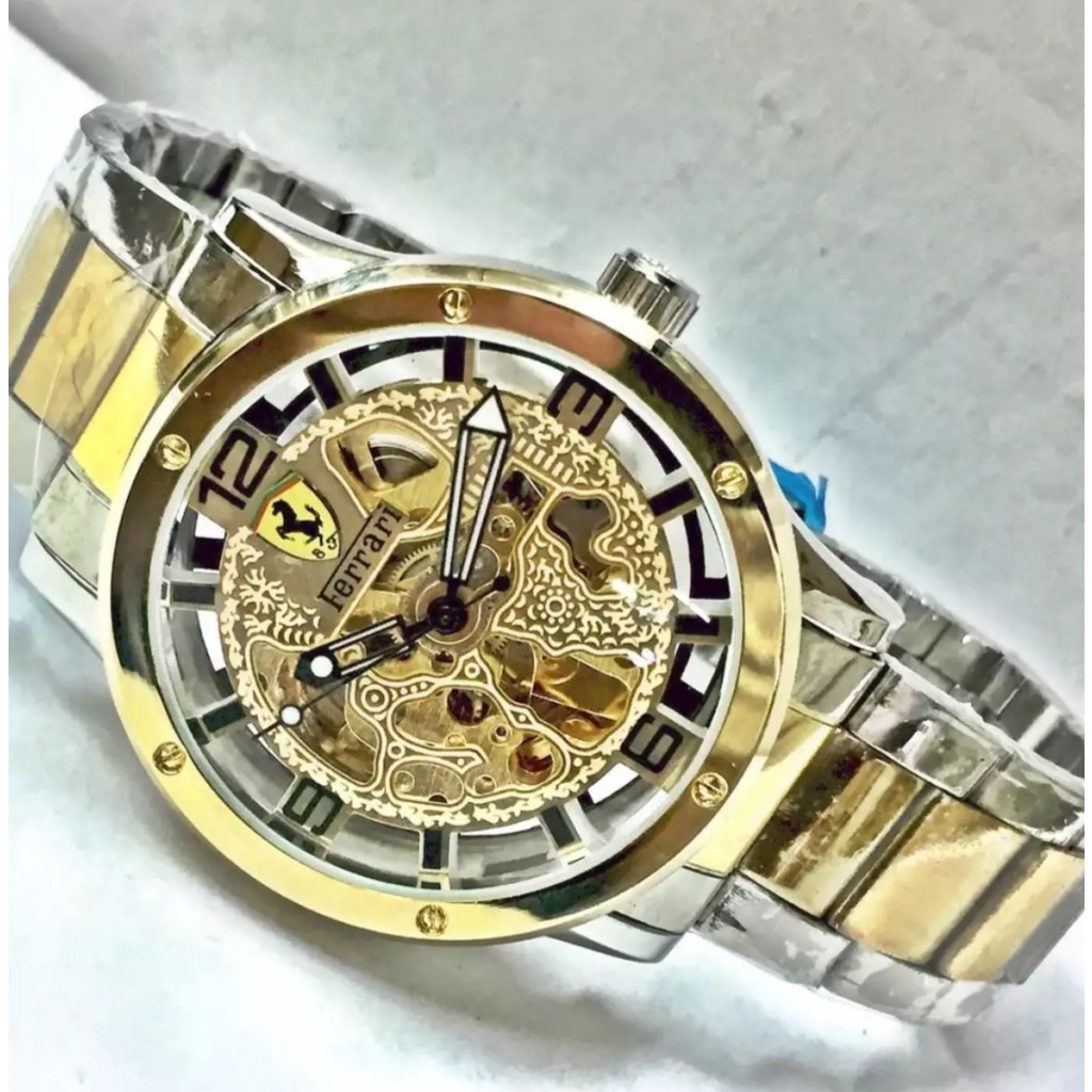 JAM TANGAN FERRARI MESIN OTOMATIS TANPA BATRAI FREE BOX