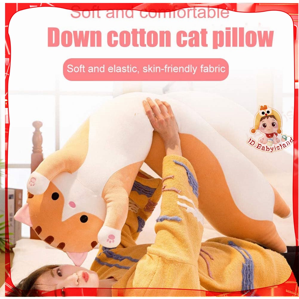 Cute kitty  Plush  Doll Cat Stuffed Toy Soft Hot Dog Bantal Bantal Tubuh Panjang untuk Pacar perempuan