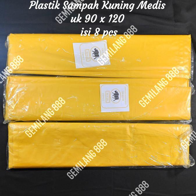Plastik sampah Kuning 90x120, kantong plastik medis