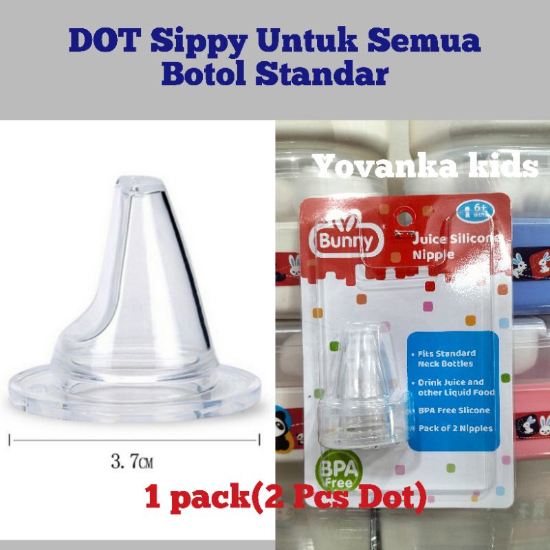 2 Pcs Dot Sippy Untuk Semua Botol Standar/Juice Silicone Nipple Bunny BPA Free