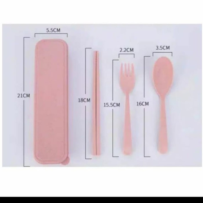 SENDOK JERAMI GARPU SUMPIT SET ALAT MAKAN WHEAT STRAW TRAVEL CUTLERY PERLENGKAPAN FOOD PORTABLE HOME