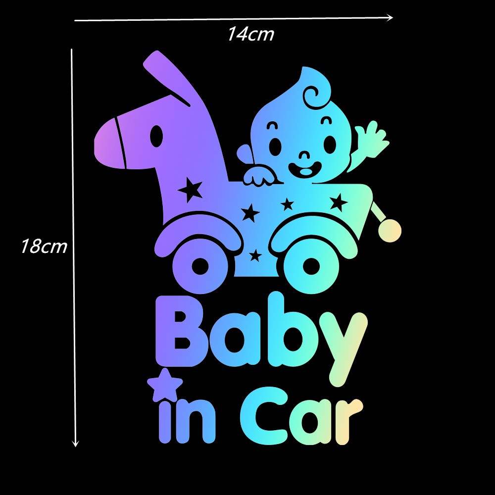 Stiker Reflektif Motif Tulisan Baby In Car Untuk Dekorasi Mobil