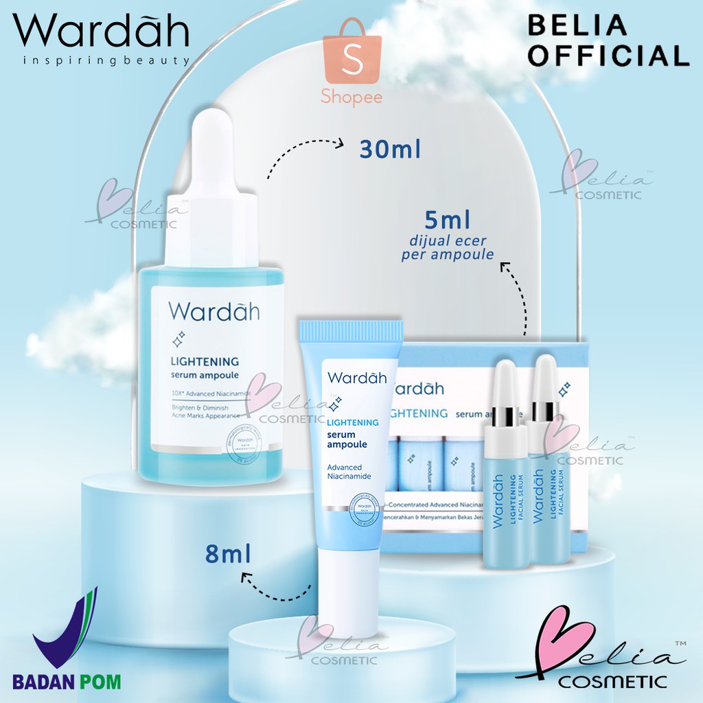 ❤ BELIA ❤ WARDAH Lightening Serum Ampoule 8ml 30ml | Facial Serum 5ml