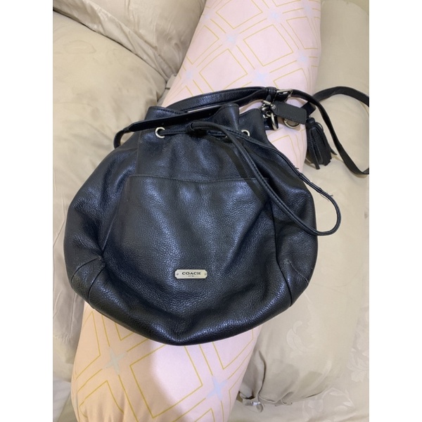 preloved tas ori coach hitam kulit asli