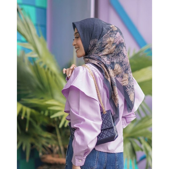Hijab denay segi empat Lasercut MS Hijab /kerudung motif terbaru-Ms 77