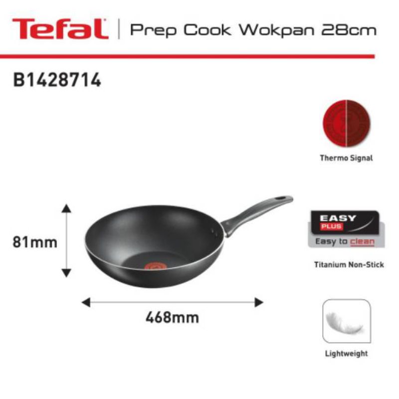 Wajan Teflon Tefal Prep Cook Frypan 28cm B1428714 Original