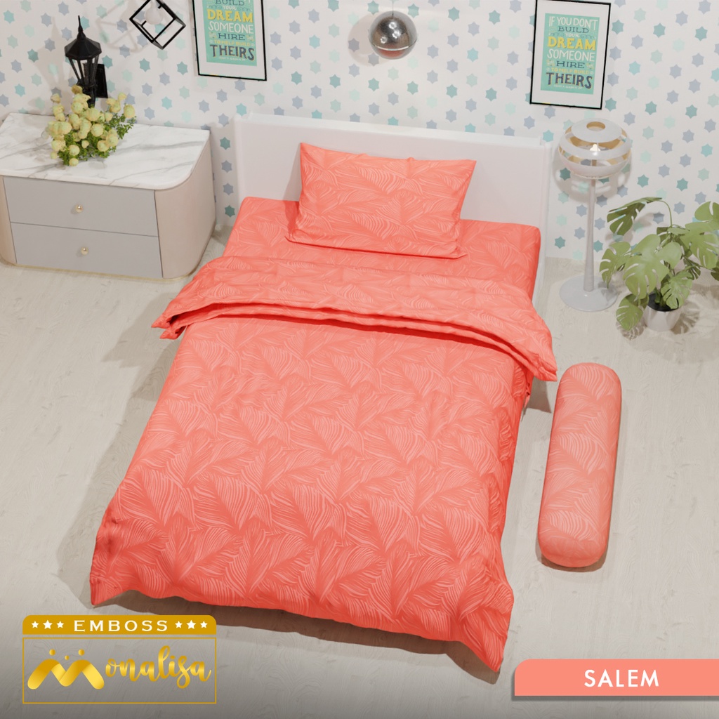 Monalisa Emboss BedCover SET Sprei Uk 100/120 - Salem