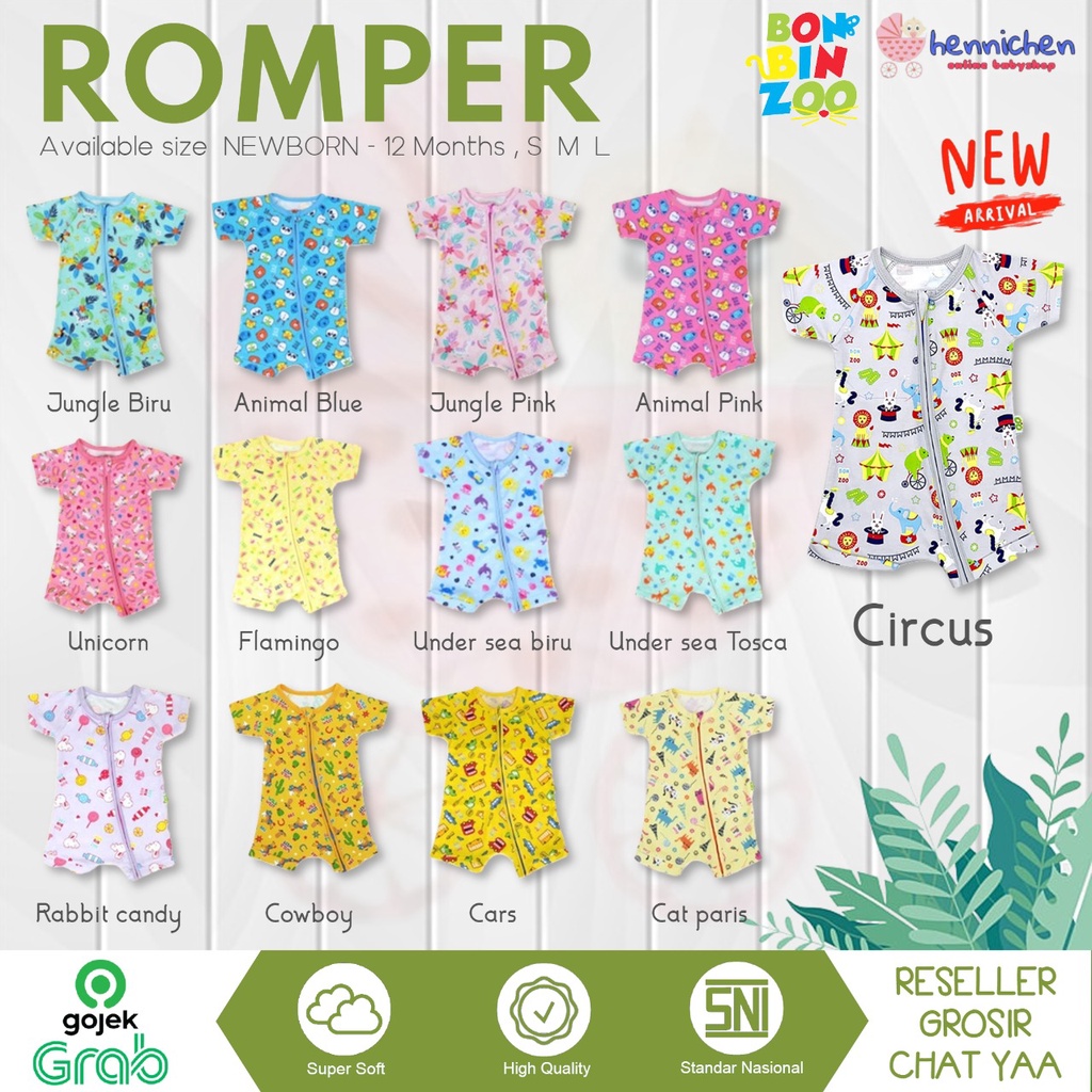 Bonbinzoo Romper Pendek Kodok SNI 0-2 Tahun (jumper ) baju anak / baju bayi