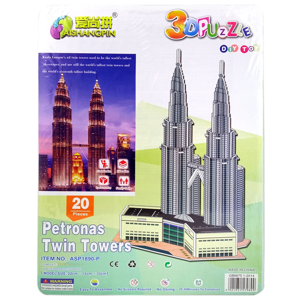 DIY 3D Puzzle Menara Mainan Jigsaw Edukasi Anak