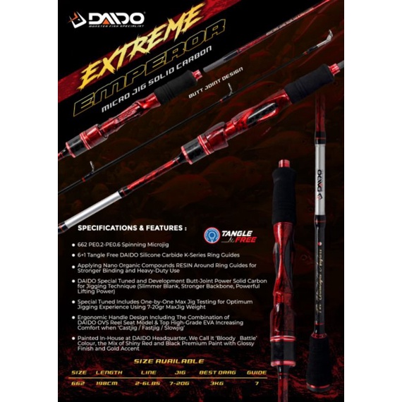Joran Daido Emperor micro jig solid carbon 662