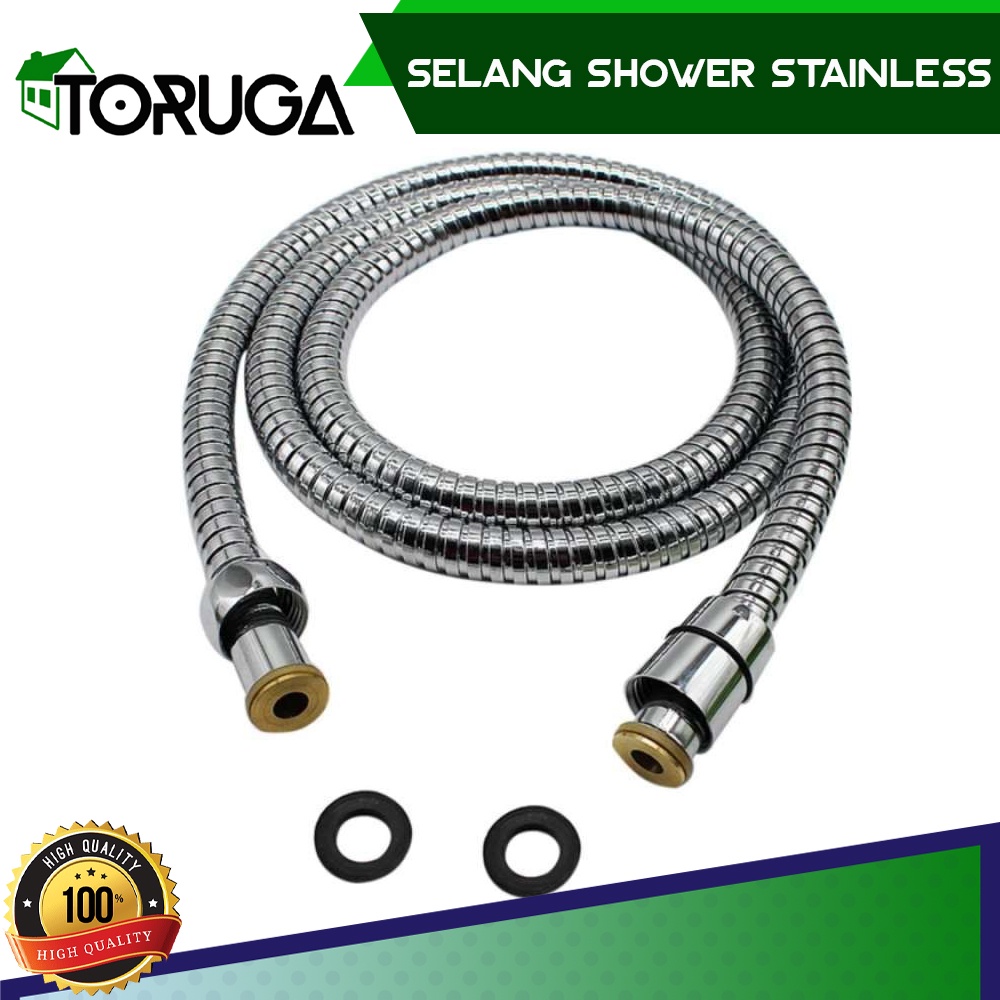 Selang Shower Kamar Mandi Stainless Steel Fleksibel Universal Hose Panjang 150cm Lentur Awet Tahan Panas dan Dingin