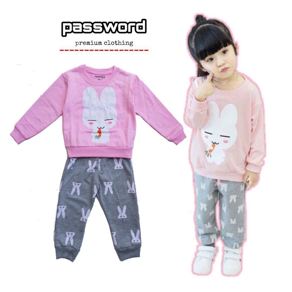 HappyOliver PASSWORD LUSTY BUNNY Setelan Sweater 1 - 7 Tahun Baju Anak BerKualitas PART 2