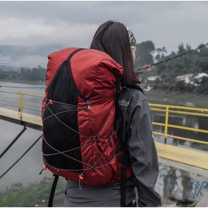 tas gunung backpack ultralight hiking merk triple outdoor larantuka v3 gen 3 kualitas bagus