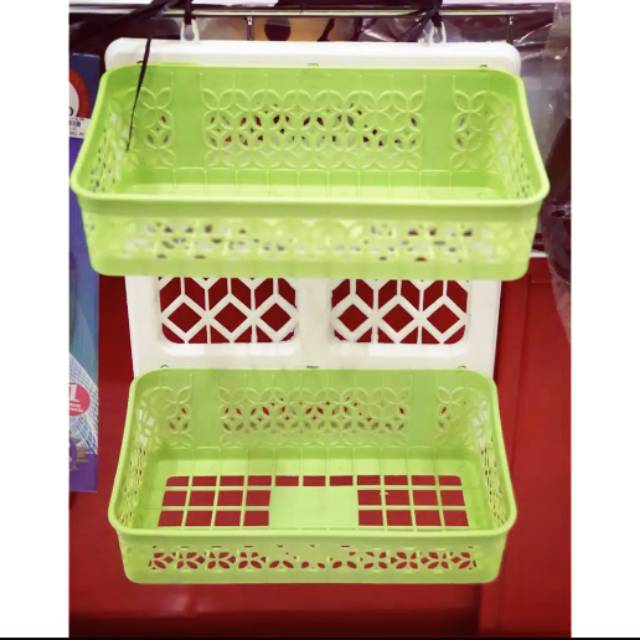 Rak sabun rak sampo rak bumbu susun 2 plastik murah