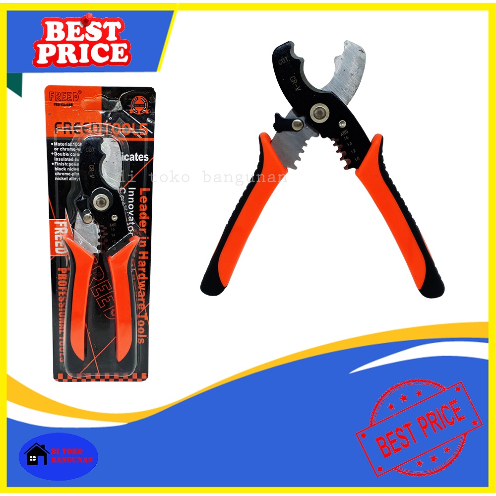 Tang Kupas Potong Kabel 2 Fungsi 7&quot; Inch Gagang Lapis Karet Cable Cutter