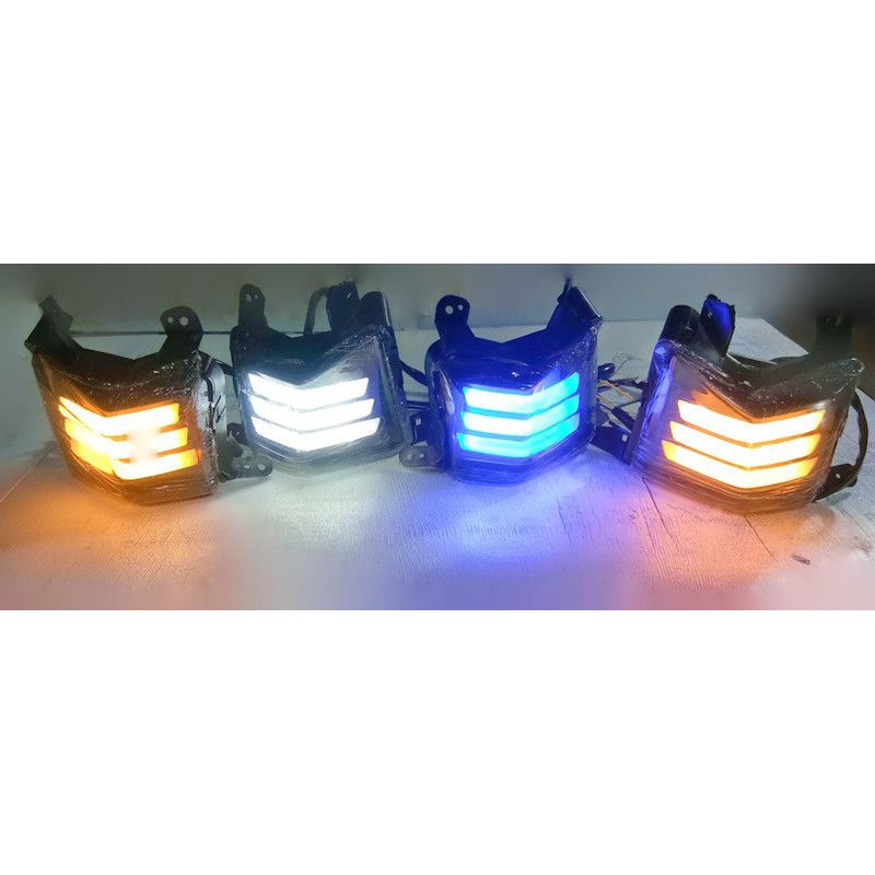 Lampu sein sen depan variasi lampu sein led motor 2 in 1 sein running plus senja sepasang model neon