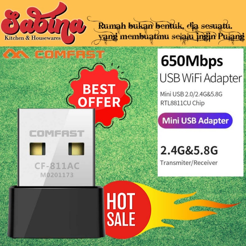 USB WiFi Adapter Wireless Dongle 2.4G 5G 802.11AC Mini Portable