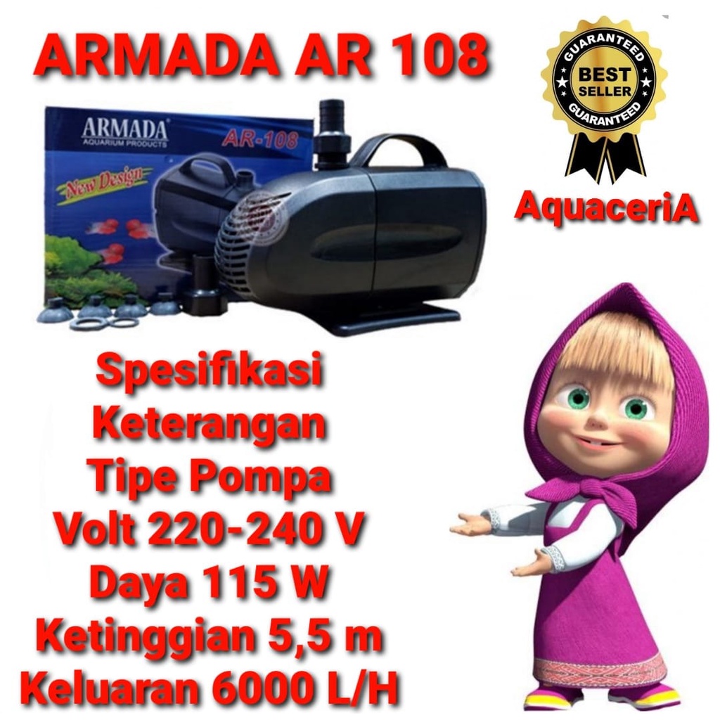 armada ar 108 pompa celup kolam air mancur air terjun power head 108